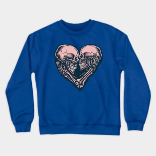 Skull Couple Heart Illustration Crewneck Sweatshirt